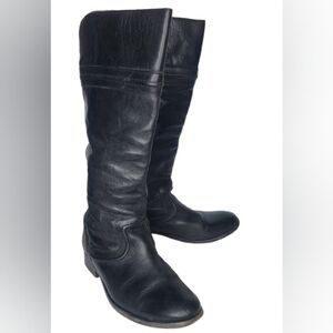 Frye Melissa Trapunto Pebbled Leather Pull On Riding‎ Tall Boot Size 6.5